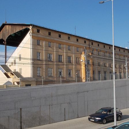 An open grandstand at a small football stadium